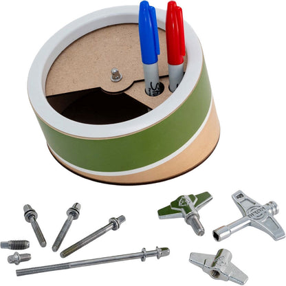 Dixon Drummers Storage in Natural/Satin Military Green Finish