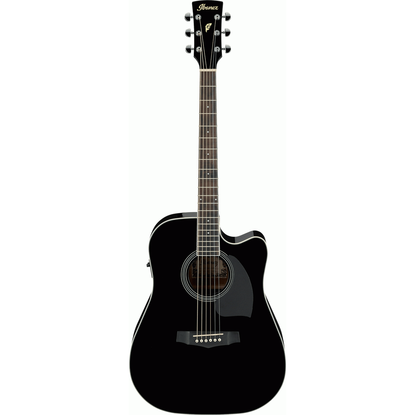 Ibanez PF15ECE BK Acoustic Guitar - Black - ACOUSTIC GUITAR - [shop-name]