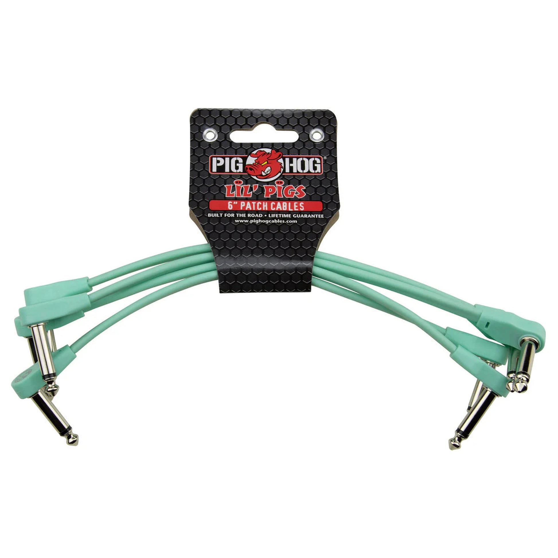 Pig Hog Lil Pigs Low Profile 6in patch cables, 4pk - Seafoam Green - CABLES & ADAPTORS - [shop-name]