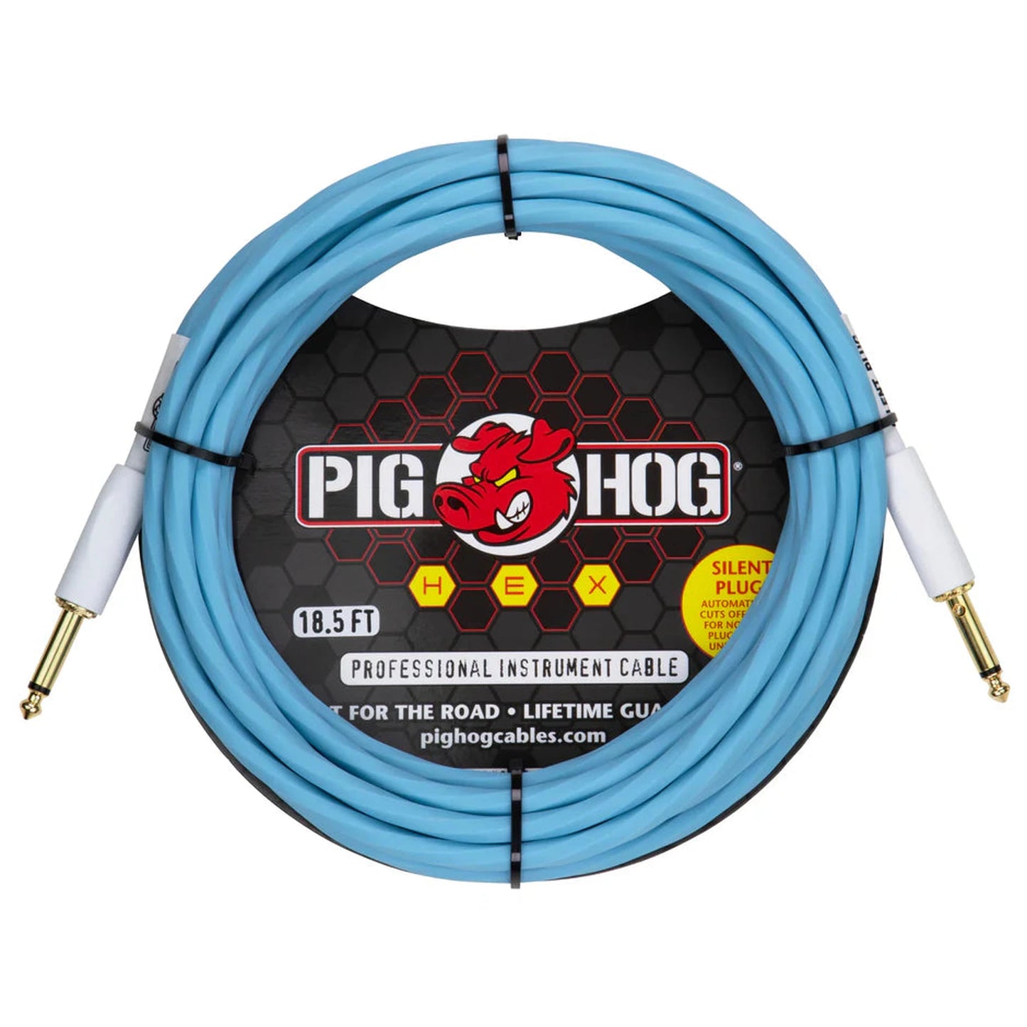 Pig Hog Hex Series Silent Cable 18.6ft - Daphne Blue