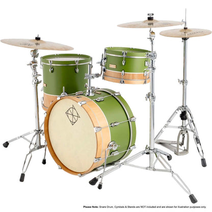 Dixon Little Roomer Select 3-Pce Drum Kit - Natural/Satin Military Green Finish