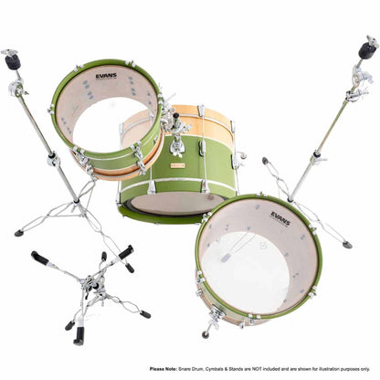 Dixon Little Roomer Select 3-Pce Drum Kit - Natural/Satin Military Green Finish