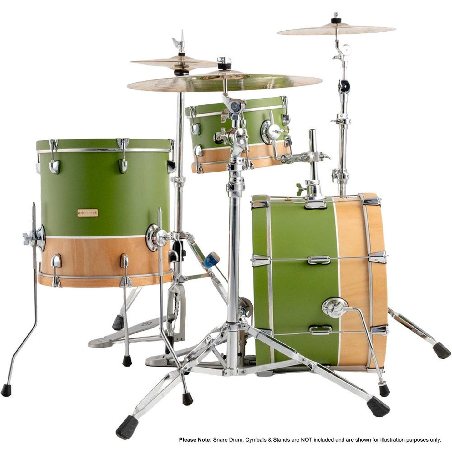 Dixon Little Roomer Select 3-Pce Drum Kit - Natural/Satin Military Green Finish
