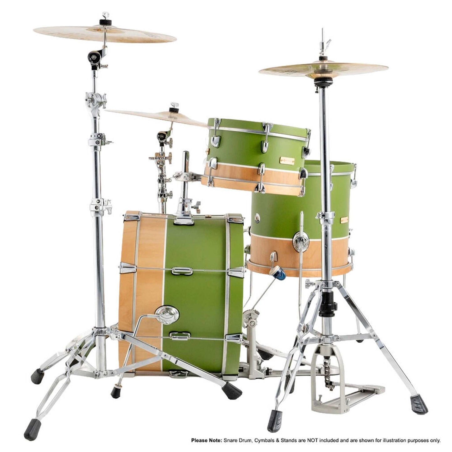 Dixon Little Roomer Select 3-Pce Drum Kit - Natural/Satin Military Green Finish