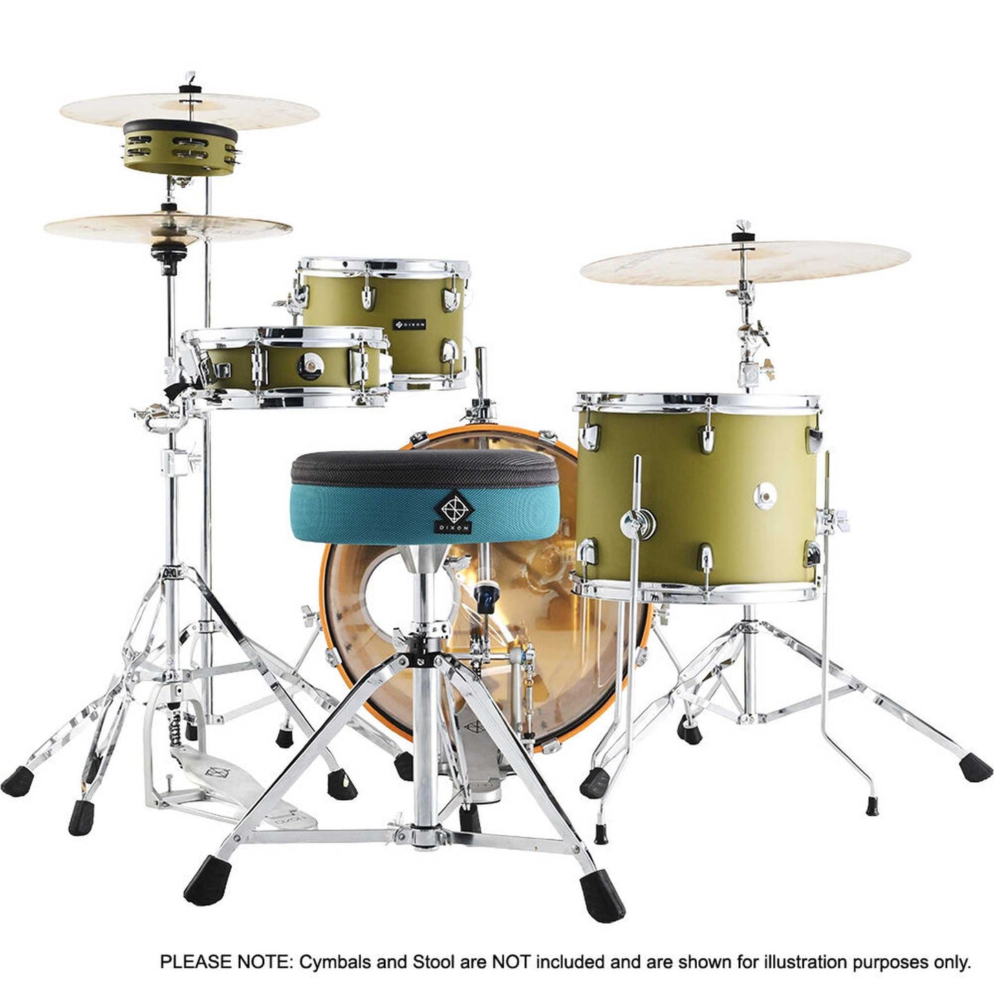 Dixon Little Roomer Series 5-Pce Drum Kit - Olive Green Finish