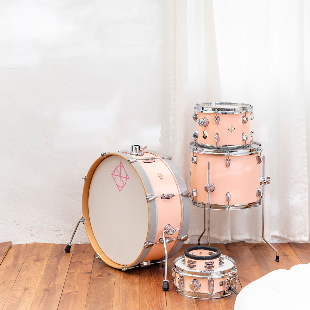 Dixon Little Roomer Series 5-Pce Drum Kit in Peach Fuzz Finish