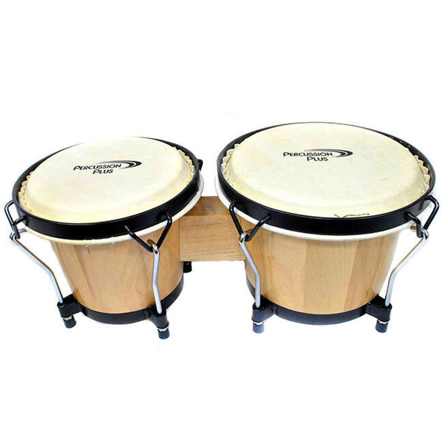 Percussion Plus 6 & 6-3/4" Wooden Bongos W/bAG - Gloss Natural