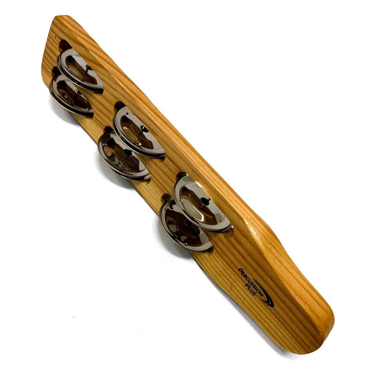 Percussion Plus Jingle Shake with 3-Double Rows of Jingles in Natural Finish