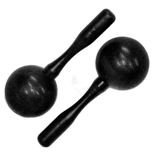 Percussion Plus Round Head Plastic Maracas in Black