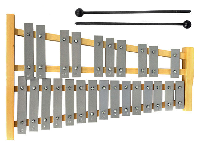 Percussion Plus 25-Note Glockenspiel with Natural Wood Frame