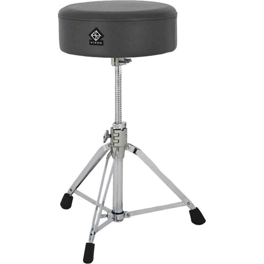 Dixon Double Braced Drum Throne with 5.5" Super Soft Round Seat in Grey