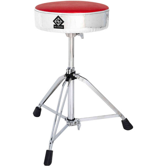 Dixon Double BracedDrum Throne - Metallic Finish / Red Top