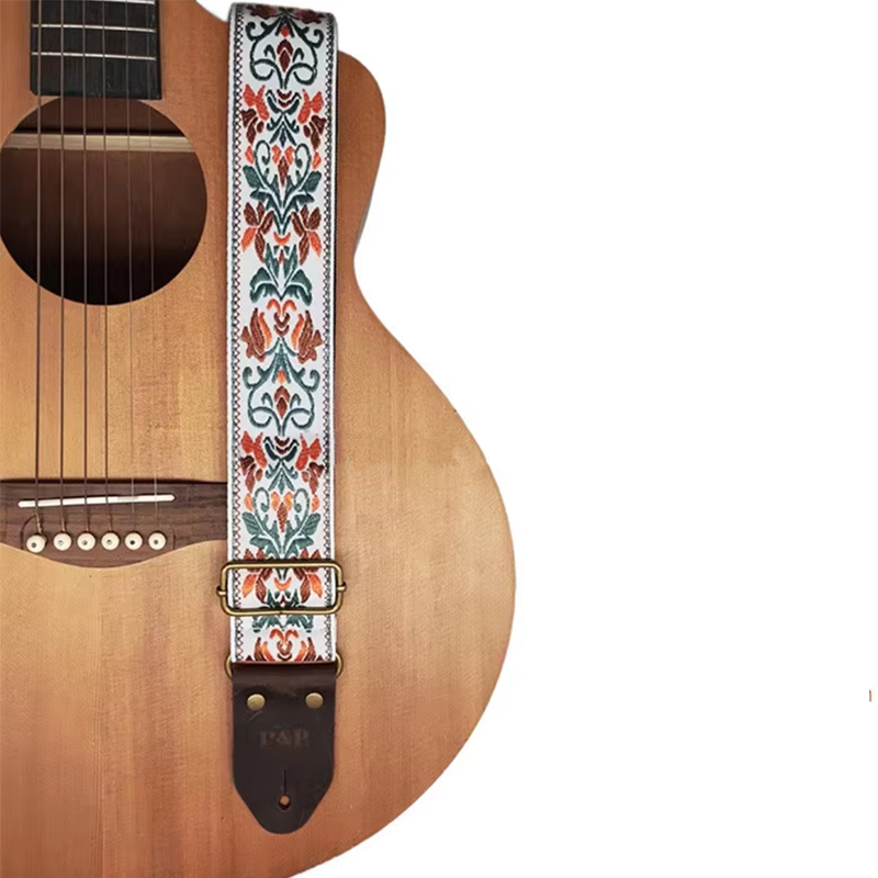 P&P Jacquard Strap - White Tapestry