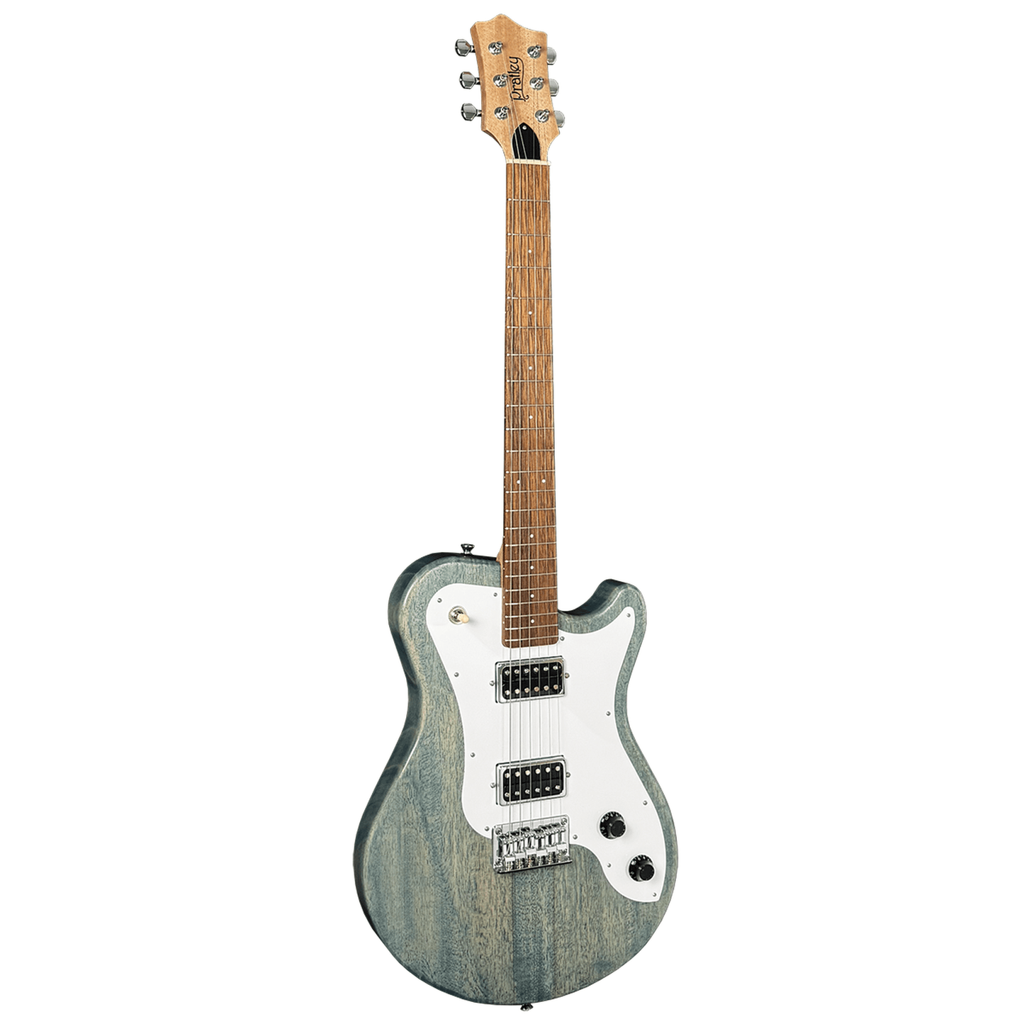 Pratley DVR Single Cutaway Solid Qld Blue Fig Body Electric Guitar - Denim Blue from Joondalup Music Centre
