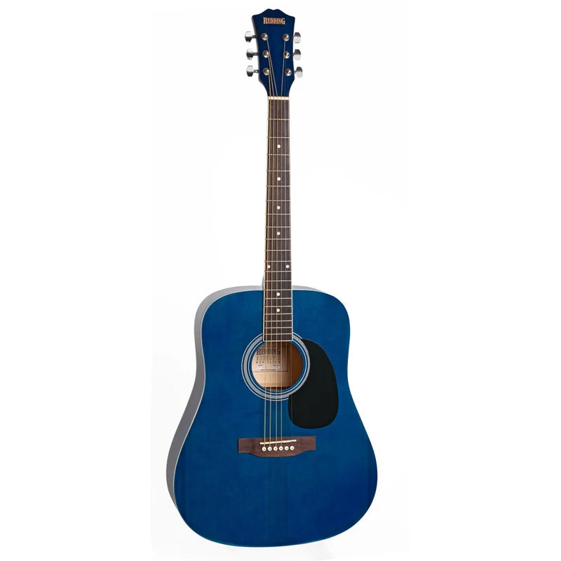 Redding RED50TBU Dreadnought Steel String Acoustic Guitar Translucent Blue