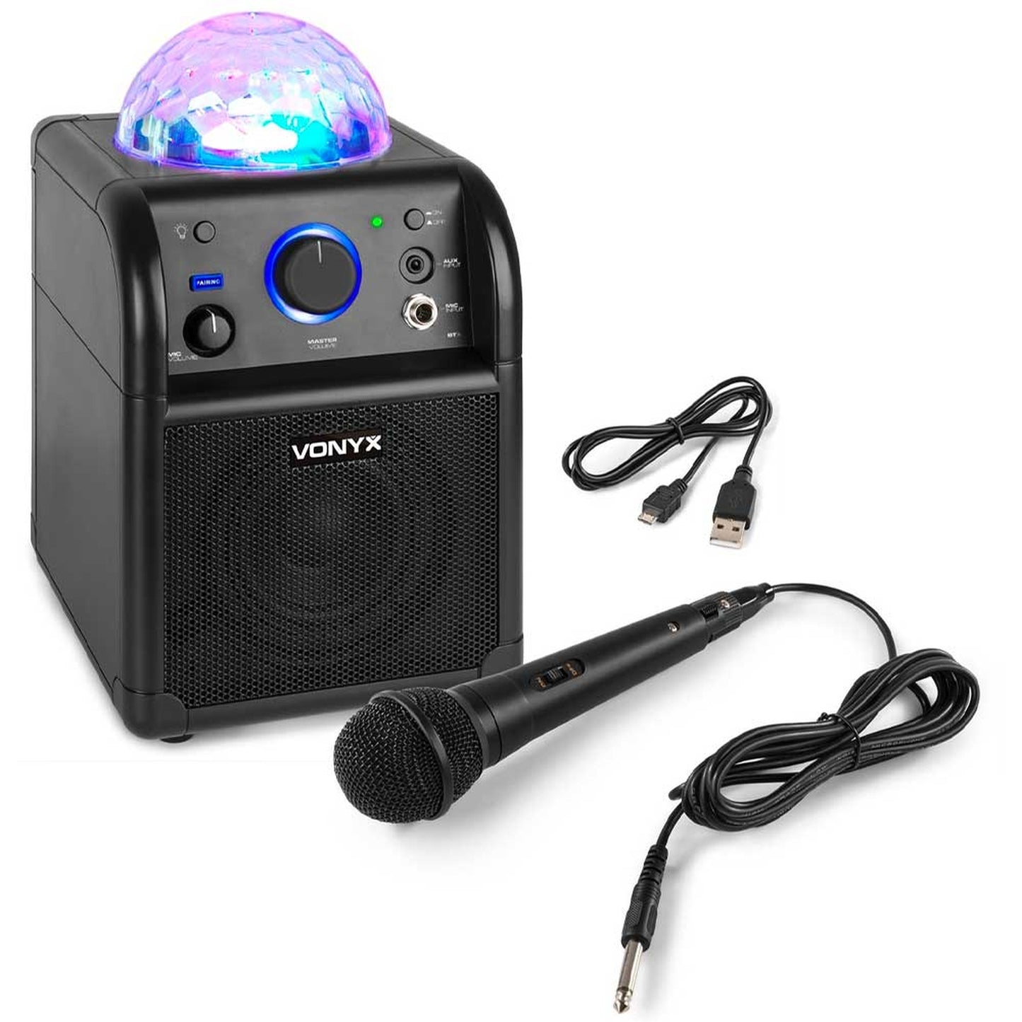 Vonyx SBS50B Bluetooth Party Karaoke Speaker Black with Mic - Joondalup Music Centre