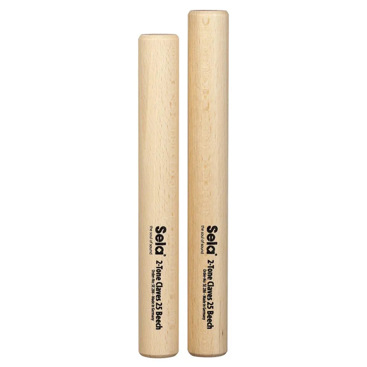 Sela SE286 2-Tone Beech Claves - 25mm - PERCUSSION - [shop-name]