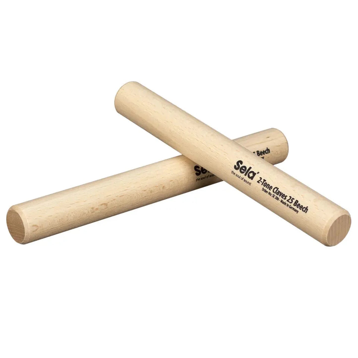 Sela SE286 2-Tone Beech Claves - 25mm - PERCUSSION - [shop-name]