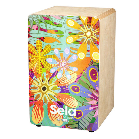 Sela "Art Series" Professional Cajon - Flower Power Design-PERCUSSION-Joondalup Music Centre