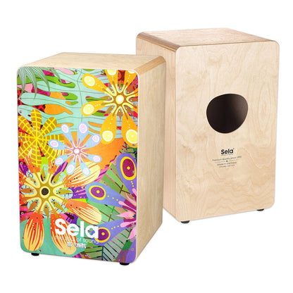 Sela "Art Series" Professional Cajon - Flower Power Design