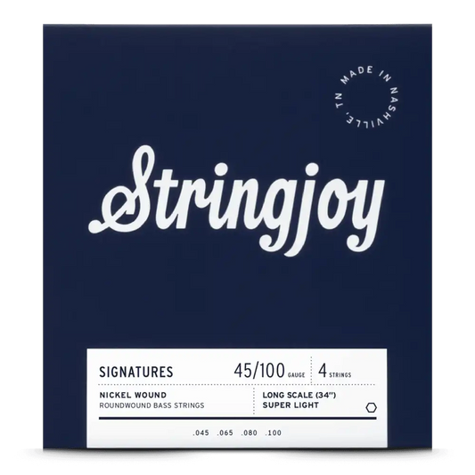 Stringjoy Super Light Gauge (40-100) Long Scale Nickel Wound Bass Guitar Strings - STRINGS - [shop-name]