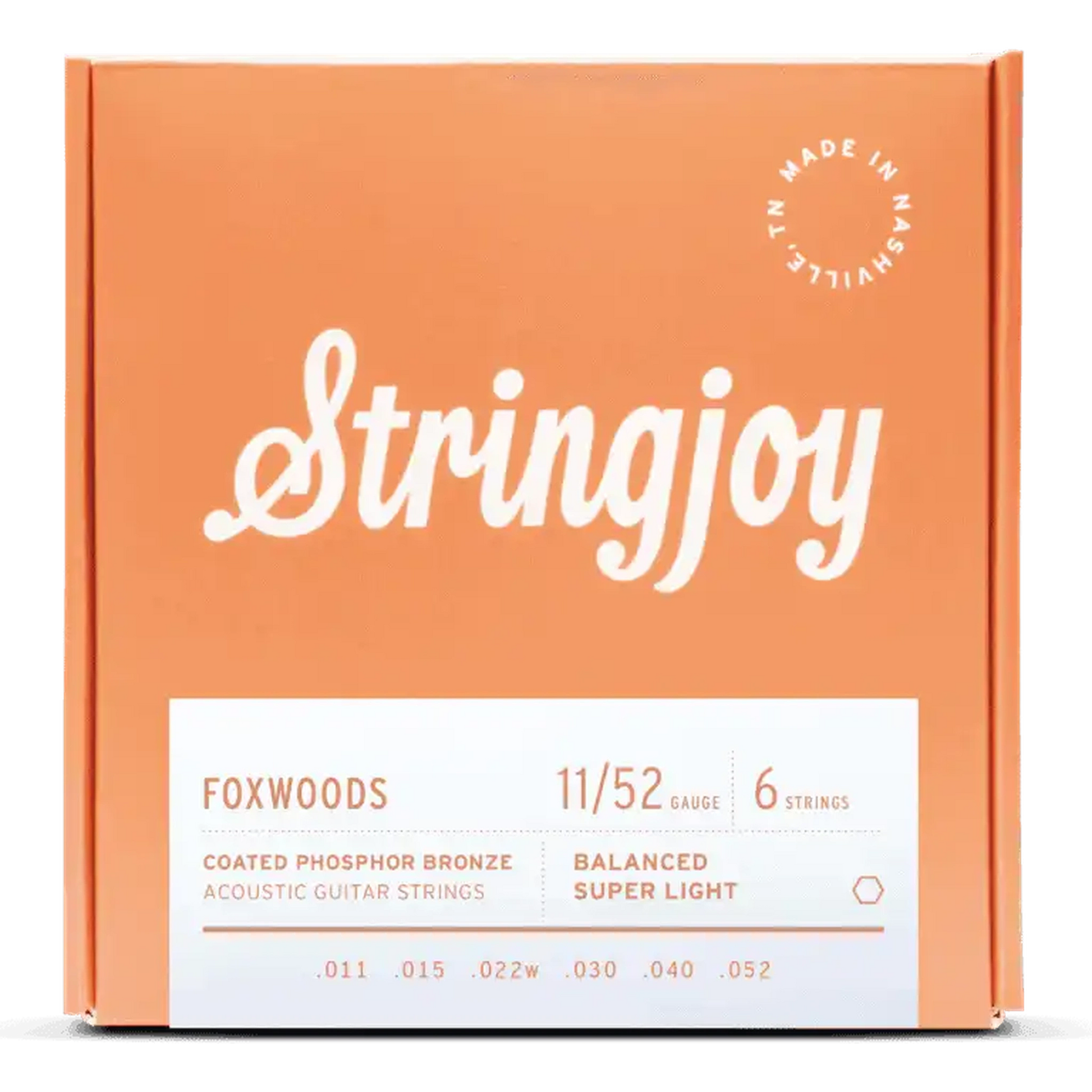 Stringjoy Foxwoods Super Light Guage (11-52) Coated Phosphor Bronze Acoustic Guitar Strings - STRINGS - [shop-name]