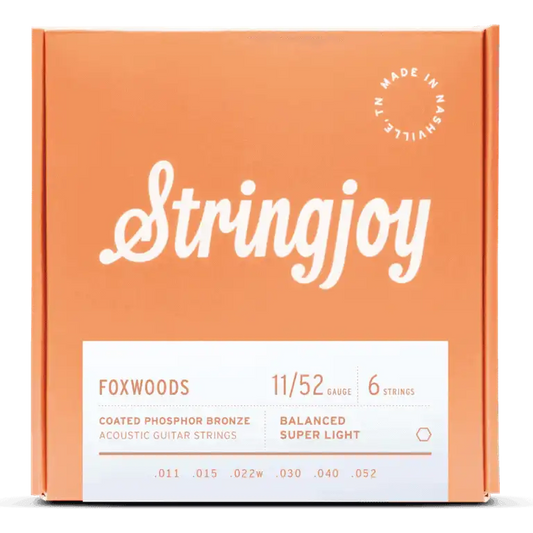 Stringjoy Foxwoods Super Light Guage (11-52) Coated Phosphor Bronze Acoustic Guitar Strings - STRINGS - [shop-name]