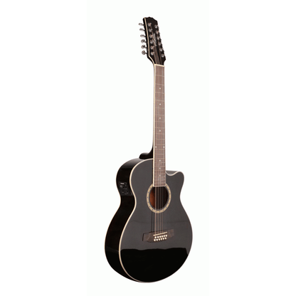 Ashton SL29/12CEQBK 12 String Acoustic Guitar - ACOUSTIC GUITAR - [shop-name]