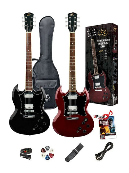 SX SG Electric Guitar w/Accessories - Black