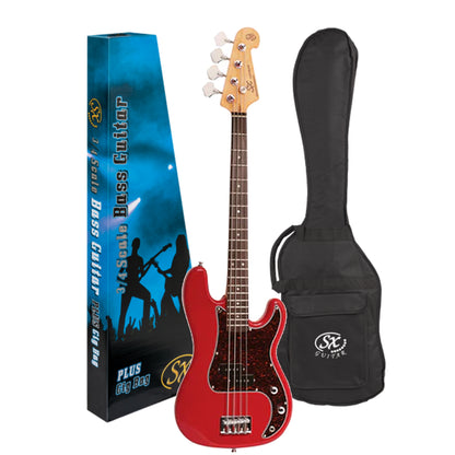 SX VES34FR 3/4 Vintage Style Bass Guitar - Fiesta Red