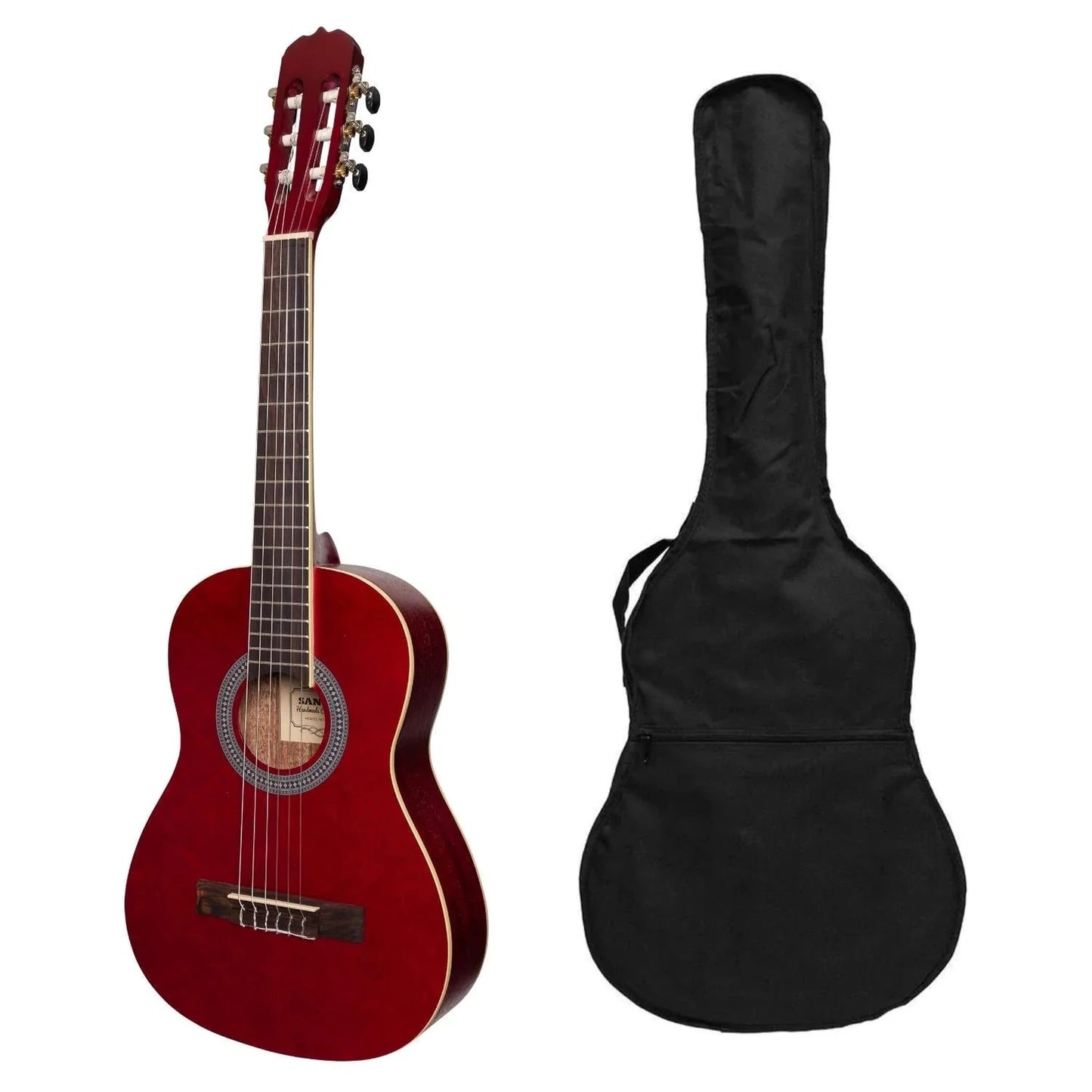Sanchez 1/2 Size Student Classical Guitar w/Bag - Wine Red