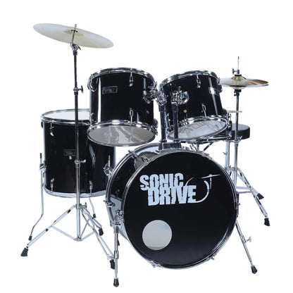 Sonic Drive 5-Piece Rock Drum Kit  w/Cymbals - Black