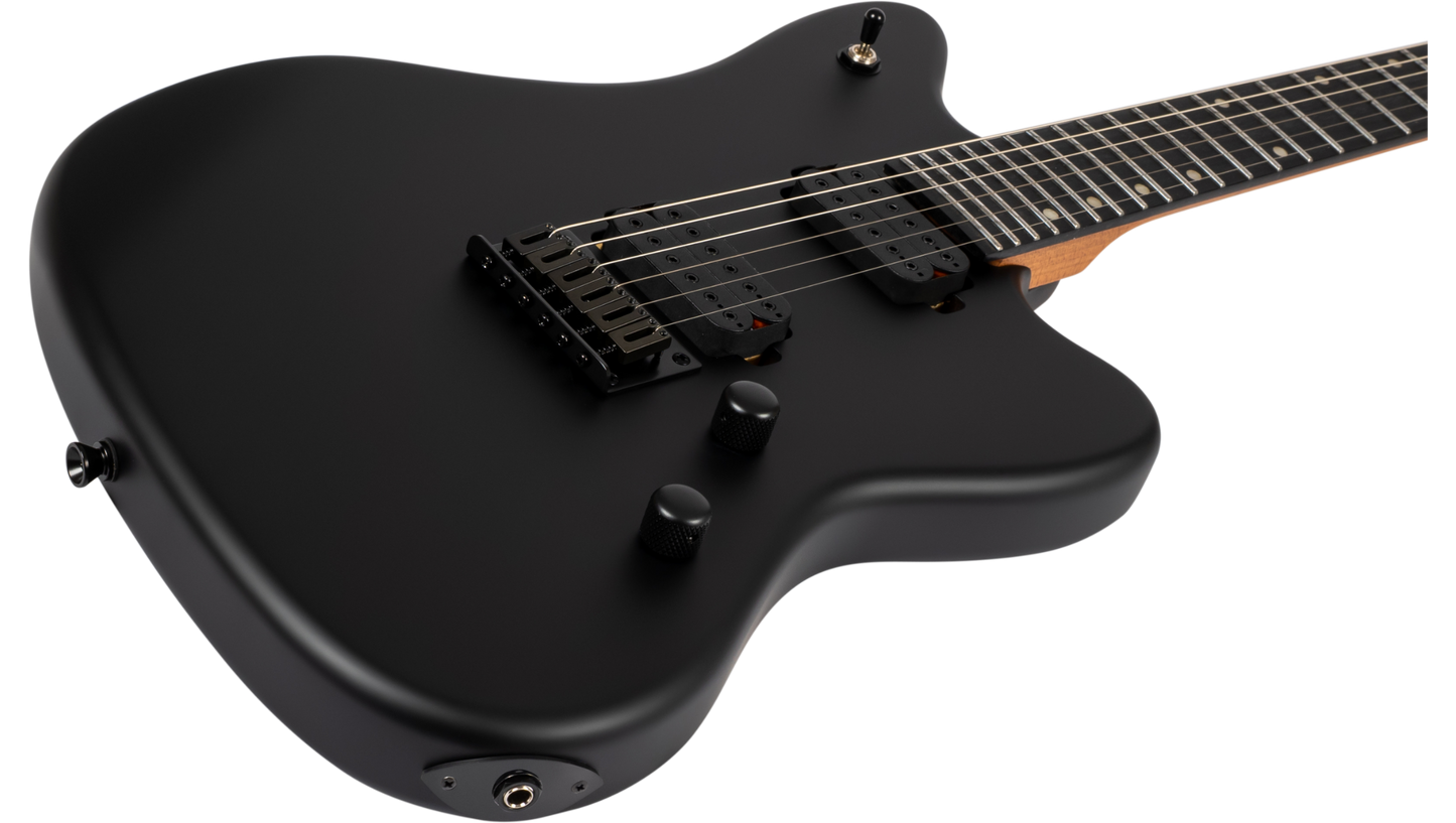 Spira J-400-MBK-BAR Baritone Electric Guitar - Satin Black
