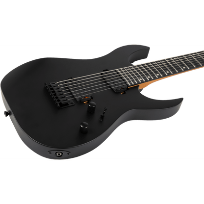 Spira S S-407 MBK 7 String Electric Guitar - Satin Black - ELECTRIC GUITAR - [shop-name]