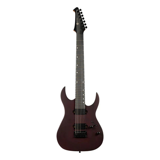 Spira S S-407 MWR 7 String Electric Guitar - Satin Wine Red