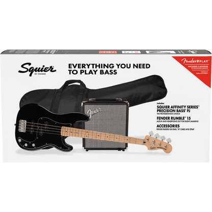 Squier Affinity Series PJ Bass Pack - Black from Joondalup Music Centre