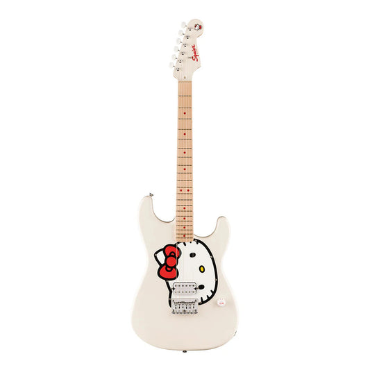 Squier_Hello_Kitty_Stratocaster_Electric_Guitar_-_White 1