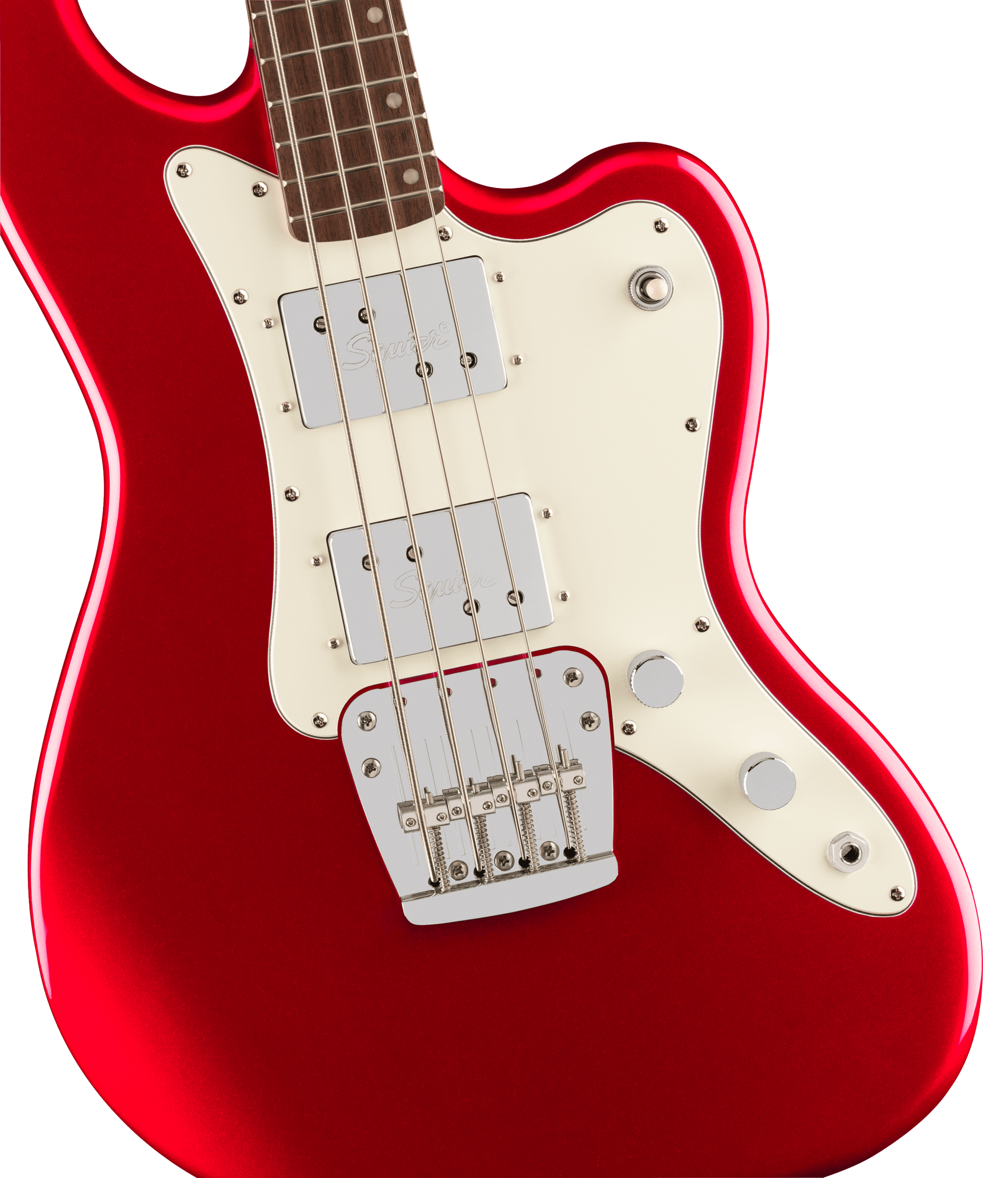 Squier Limited Edition Paranormal Rascal HH Bass - Candy Apple Red from Joondalup Music Centre 2  