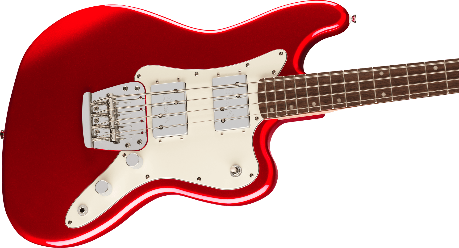 Squier Limited Edition Paranormal Rascal HH Bass - Candy Apple Red from Joondalup Music Centre 3