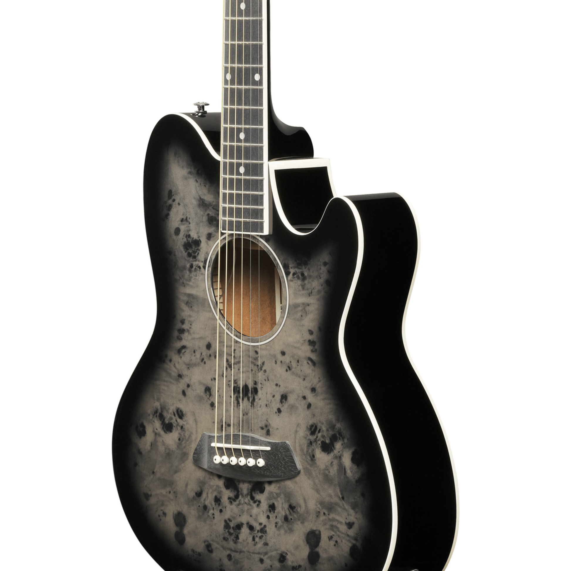 Ibanez TCY10PA Acoustic Guitar - Transparent Brown Black Burst Body Side