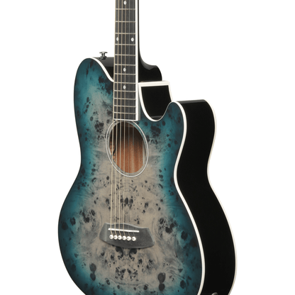 Ibanez TCY10PA Electric Acoustic Guitar - Cosmic Blue Starburst body