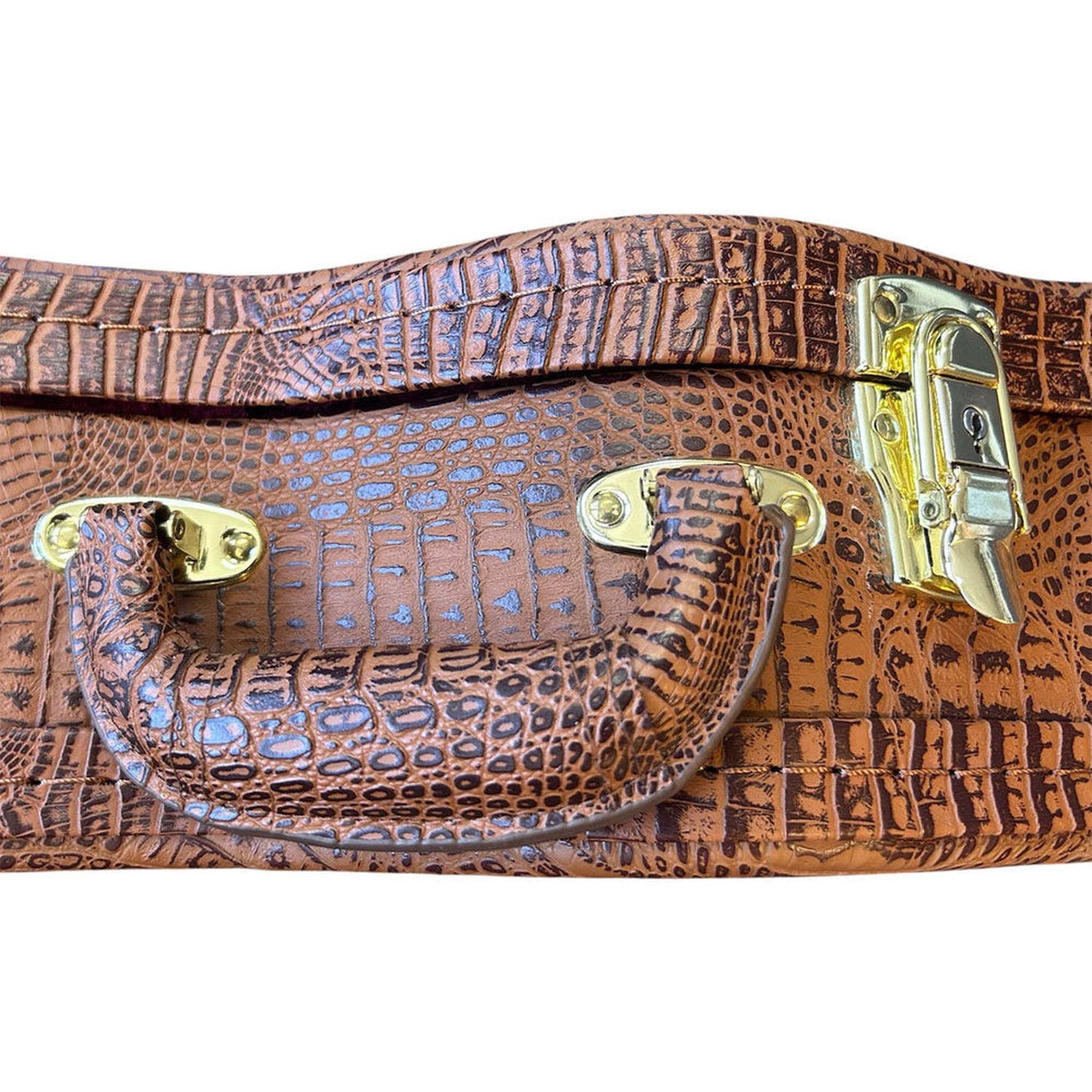 Torque Wooden Archtop LP-Style Electric Guitar Case - Brown Crocodile Finish