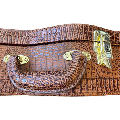 Torque Wooden Archtop LP-Style Electric Guitar Case - Brown Crocodile Finish