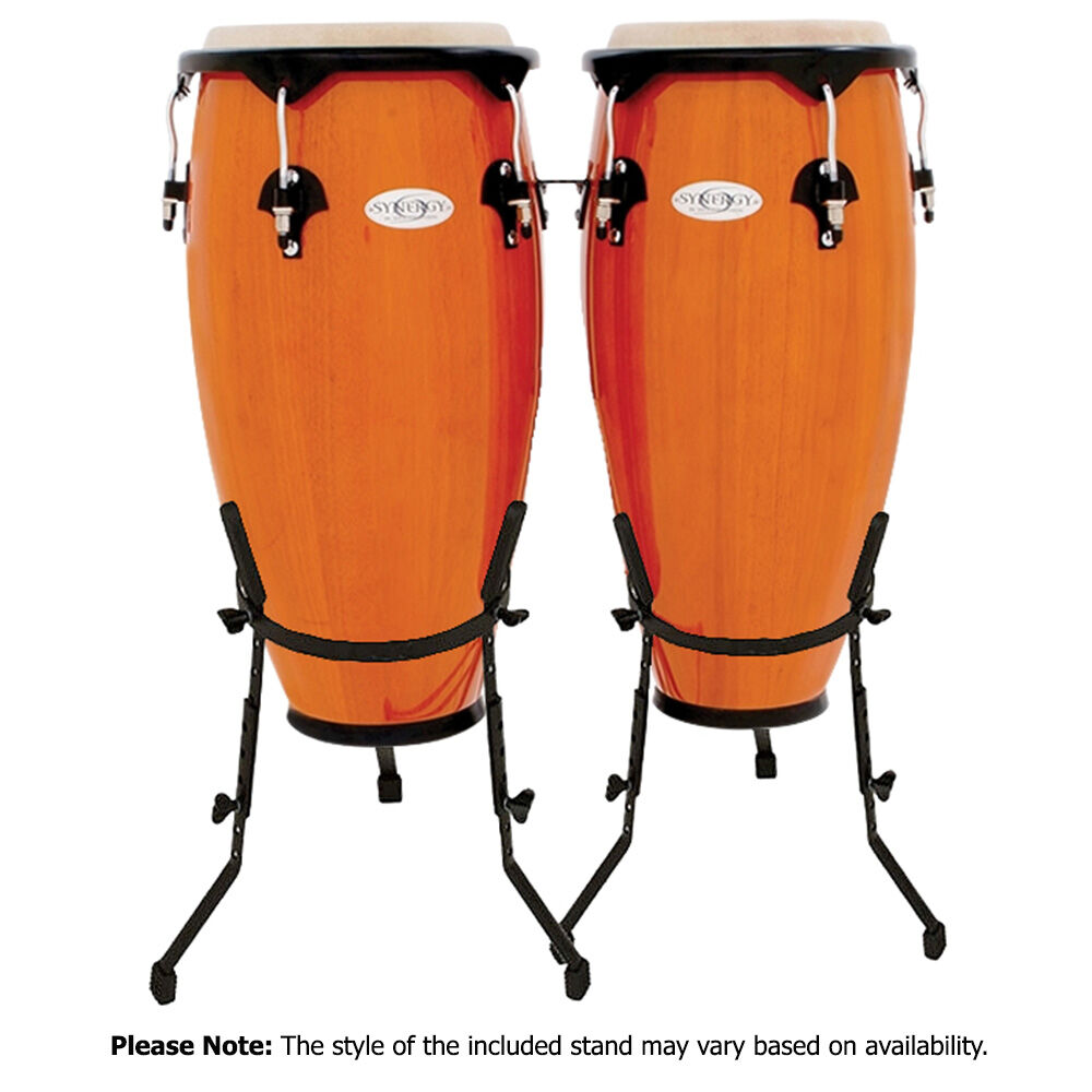 Toca 10 & 11" Synergy Series Wooden Conga Set in Amber with Stand