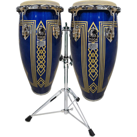 Toca 11 & 11"-3/4" Elite Pro Series Wooden Conga Set -  Blue Impala