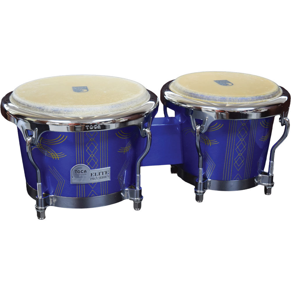 Toca Elite Pro Series 7 & 8-1/2" Wooden Bongos - Impala Blue