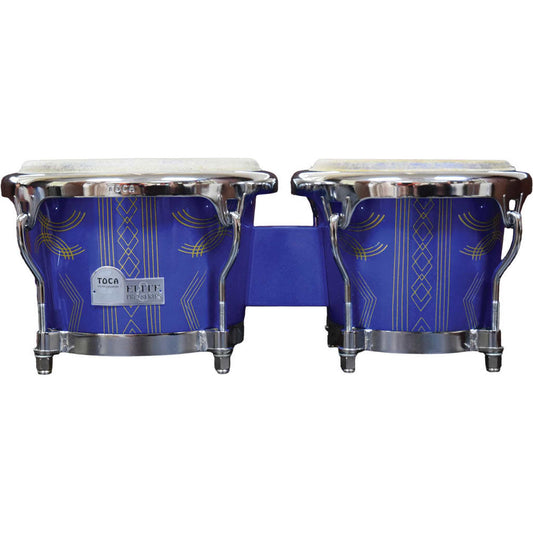 Toca Elite Pro Series 7 & 8-1/2" Wooden Bongos - Impala Blue