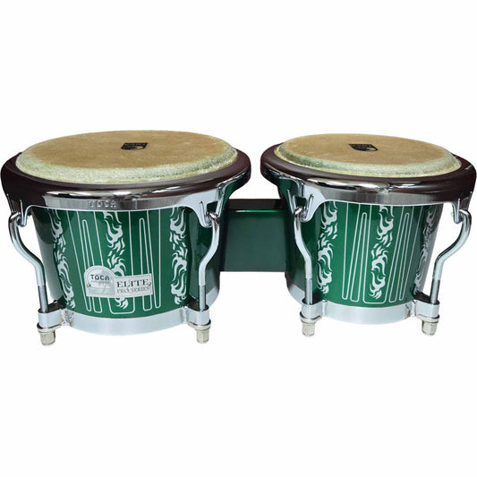 Toca Elite Pro Series 7 & 8-1/2" Wooden Bongos - Eldorado Green
