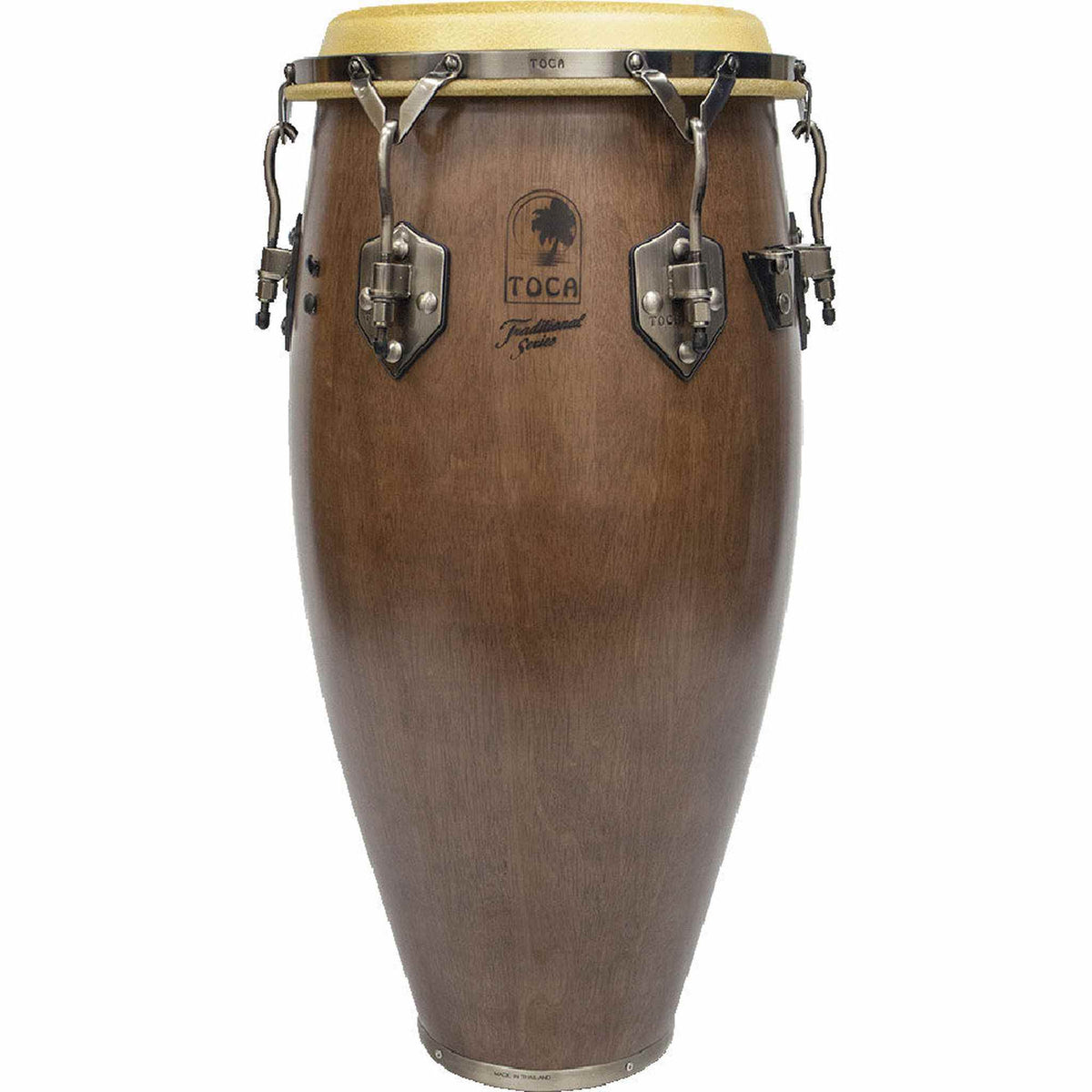 Toca Traditional Series 11-3/4" Wooden Conga - Dark Walnut