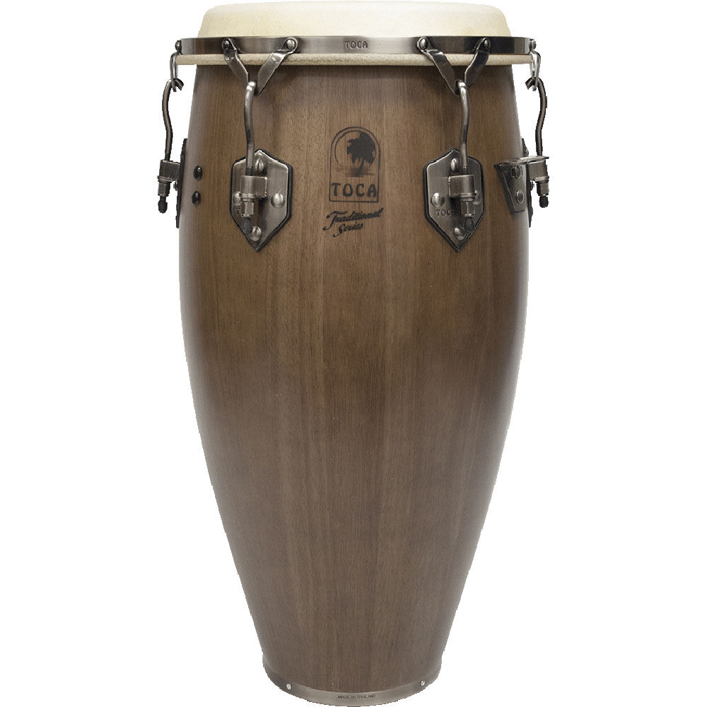 Toca Traditional Series 12-1/2" Wooden Tumba - Dark Walnut
